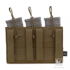 KRYDEX 5.56 & Pistol 9mm Mag Magazine Pouch Triple Open Top MOLLE Coyote Brown