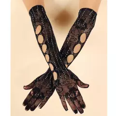 Womens Arm Warmer Breathable Opera Sleeves Comfortable Long Gloves Fishing Net