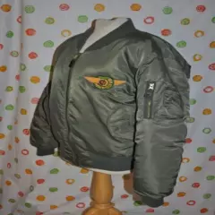 Mens L HUSQVARNA AIR POWER GREEN & ORANGE Reversible HUNT BOMBER COAT Warm EUC