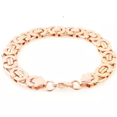 Rose Gold braclets&bangle for Cool Men Stainless Steel Byzantine Bracelet 7"-11"