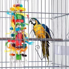 Bird Toys, Parrot Chewing Toy, Multicolored Wooden Blocks Tearing Toys for Af...