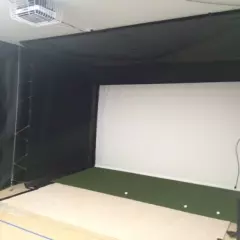 Black Golf Simulator Side Curtain, PVC-Backed Polyester (Custom Sizes Available)