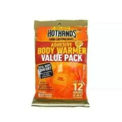 8 Pack HotHands Stick- On Body Warmer 12 Hours Heat Per Warmer