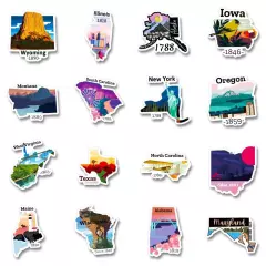 50 pcs Every USA State Stickers package For suitcases, bags, and a lot more