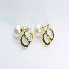 DIOR CD PEARL EARRINGS - Box & Dust Pouch Included