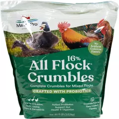 Manna Pro All Flock Crumbles | 16% Protein Level | Complete Feed for Chickens, D