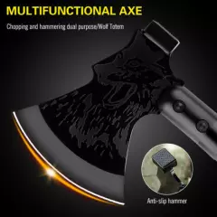 Folding Survival Axe Camp Multi-Tool Hatchet Kit Tactical Tomahawk Backpack US