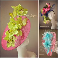 Aimee Fuller Purple Hot Pink Fascinator Blue Kentucky Derby Hat Royal Ascot