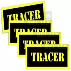 TRACER Ammo Can Labels Ammunition Ammo Can Decals 4 pack YELLOW MINI .05" x 1.5"