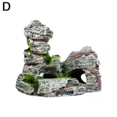 Aquarium Mountain Ornament Fish Tank Decor Decoration View Stone Rock Cave U6K7