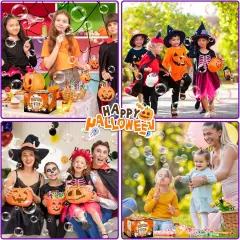 60 Pack Halloween Party Favors for Kids, 10 Styles 8 Colors Mini Bubble... 