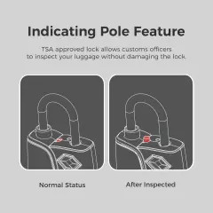 TSA Approved Luggage Lock, Inspection Indicator, Alloy Body, 3 Digit Combination