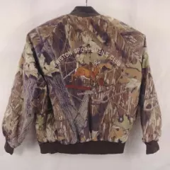 Unbranded Hunting Camo Jacket M Snap Front Embroidered Sportsman Club Minnesota