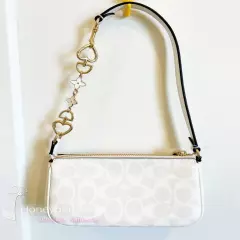 NWT Coach CS442 Nolita 19 In Signature Canvas Glacierwhite + an extended chain