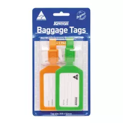 Kevron Baggage Tags with Bonus Key Tag Pack of 2pcs Convenient Easy Opening