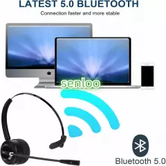 Wireless Computer Headset with Mic for Work Calls On-Ear Wireless Headphones ...