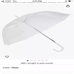 46 Inch Clear Umbrella Transparent Auto Open Long Stick Rain Umbrella Waterproof