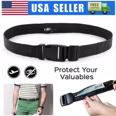 Travel Security Belt Hidden Money Pouch Wallet Pocket Waist Belt Safe Non-Metal