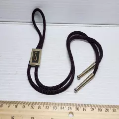 Vintage Men's Bolo Slide Tie Monogram "S" Cloth Cord 