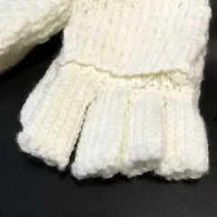 NEW w/ TAGS WOMEN'S IVORY MIXIT GLOVES ~ Half Fingers to Mittens Combo