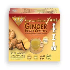 Prince of Peace Instant American Ginseng Ginger Honey Crystals, 10 Sachets – Ins