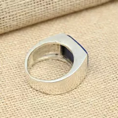 Lapis Lazuli Men's Ring 925 Sterling Silver Statement Unisex Ring All Size B23