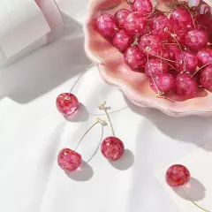 French Dried Cherry Earrings Sweet Fashionable Dangle Earrings