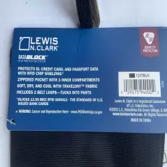 Lewis N. Clark RFID Hidden Travel Wallet, interior pockets Security & Safety BLK