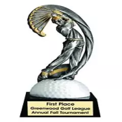 MALE GOLF RESIN TROPHY AWARD 9 1/4" TALL FREE LETTERING AVAIL 3 SIZES! M~MX803