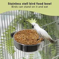 2 Pcs Small Bird Feeding Dish Cups,Parrot Food Bowl Cage with Small, 2 Pack 