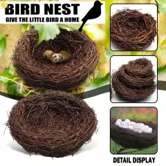 6/20CM Woven Rattan Bird's Nest Crafts Handmade Dry Natural Bird Nest for-Garden