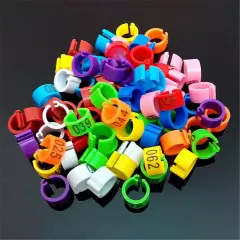 100Pcs/set 10mm Bird Rings Leg Bands For Pigeon Parrot Clip Rings Number 1-100