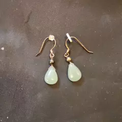 Milk Green Jade Earrings