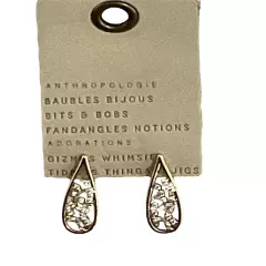 NWT Anthropologie Inner Crystals Teardrop Earrings Gold SRP $32