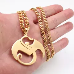 3 tone Large strange music charm S.steel pendant TECH N9NE curb box necklace