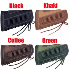 Shotgun & Rifle Shell Holder Leather Canvas Gun Buttstock Ammo Holder Universal