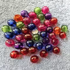 29 PC ASSTD COLORS ACRYLIC 3/4" X 5/16" BEADS DIY BIRD PARROT TOY PART CRAFTS