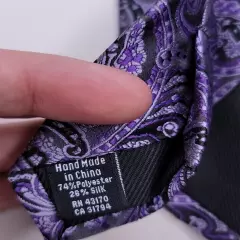 Geoffrey Beene Mens Formal Necktie 58"Lx3.25"W Purple/Black Neck Tie