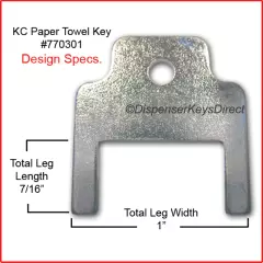 Kimberly Clark #770301 - Paper Towel and Toilet Tissue Dispenser Key - (12/pk.)