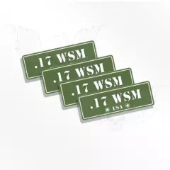 Ammo Can Decals 17 WSM - Four Ammo Can Stickers - Ammo Can Labels Olive OD