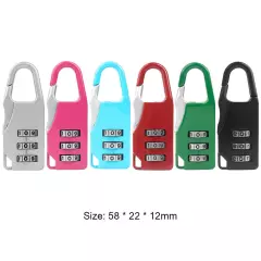 Mini 3 Digit Combination Padlock Zinc Alloy Travel Luggage Lock (Black)