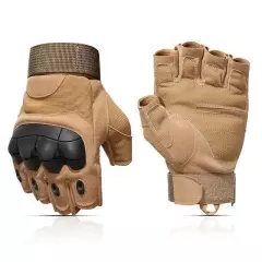 Outdoor Fingerless Gloves Hard Knuckle Paintball Hunting Combat Riding Hiking