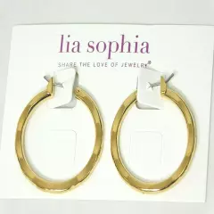 Beautiful Lia Sophia "TRENDCAST" Hoop Earrings, Gold Toned, NWT *VERY POPULAR*