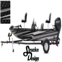 Grey Pontoon Wrap Modern Lines Fishing Abstract Graphic Bass Boat Decal Vinyl US