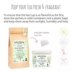 Decaf Green Mint Tea Bags Organic and Fair Trade 22 Count