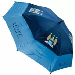 BRAND NEW MANCHESTER CITY BLUE FC DOUBLE CANOPY GOLF UMBRELLA. MAN OLD BADGE