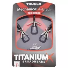 Tru-Glo TG3202AX TitaniumX Mechanical Crossbow 100 Grain Broadheads 3pk