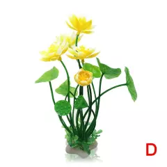 Artificial ,Lotus Decoration Aquarium Water Grass Decor Fish Tank Lan