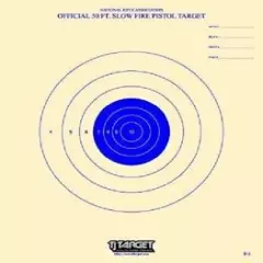 B-2 [B2] NRA Official 50 Foot Slow Fire Pistol blue Target (box 1,000) Tagboard