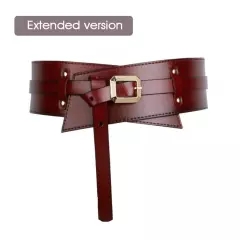 Women Genuine Leather Wide Corset Belt Pin Buckle Cowhide Waistband Fashion